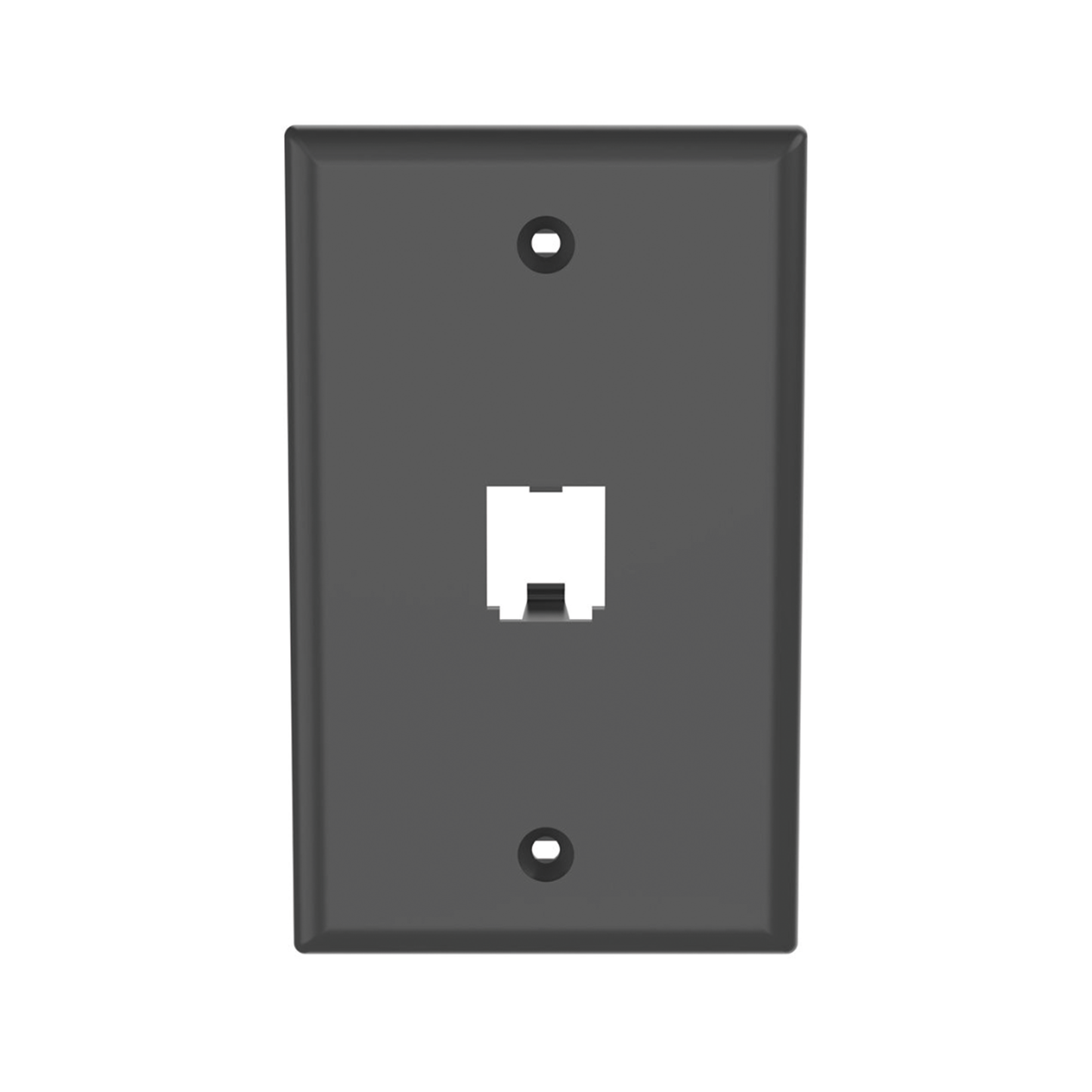 CFP1BL - Placa de Pared Vertical Cl�sica, Salida Para 1 Puerto Mini-Com, Color Negro
