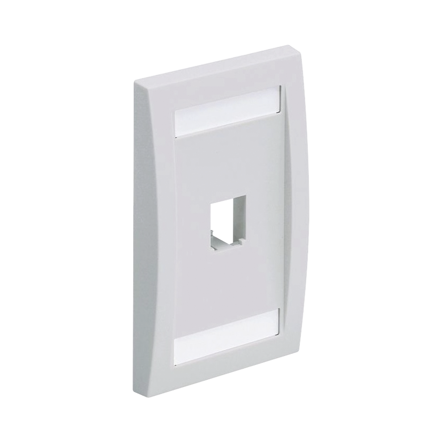 CFPE1WHY - Placa de Pared Vertical Ejecutiva, Salida Para 1 Puerto Mini-Com, Con Espacios Para Etiquetas, Color Blanco