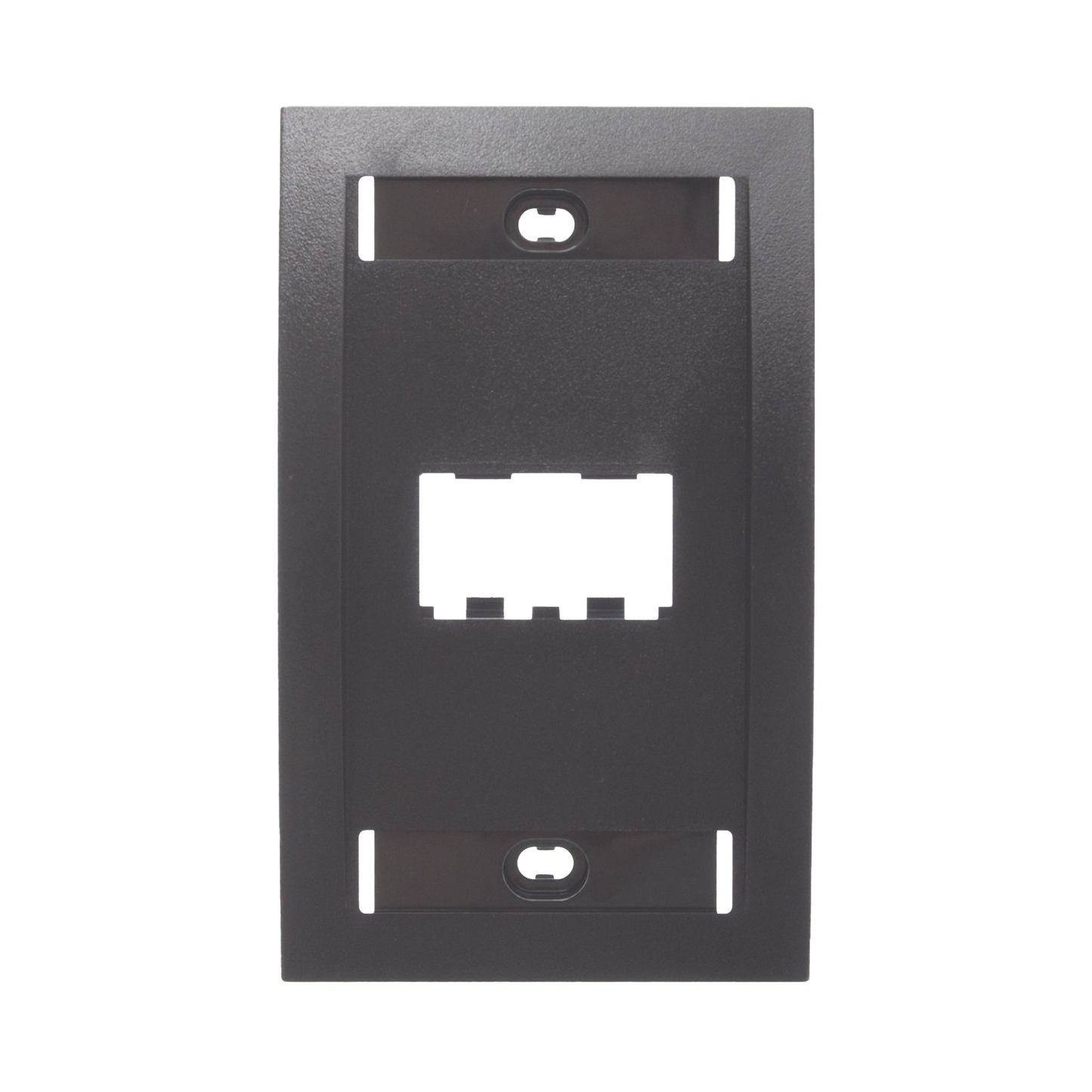 CFPE2BLY - Placa de Pared Vertical Ejecutiva, Salida de 2 Puertos Mini-Com, Con Espacios Para Etiquetas, Color Negro