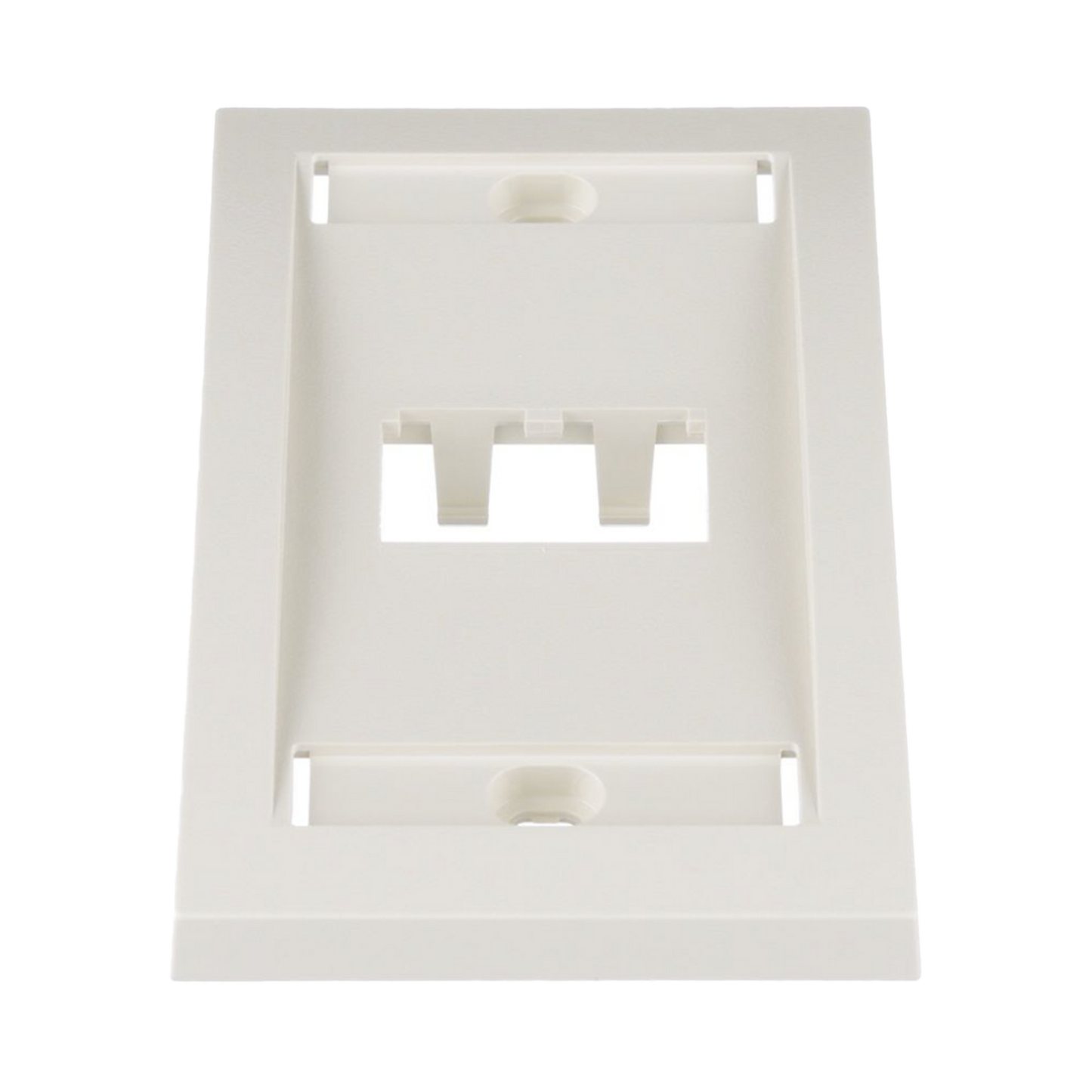 CFPE2IWY - Placa de Pared Vertical Ejecutiva, Salida Para 2 Puertos Mini-Com, Con Espacios Para Etiquetas, Color Blanco Mate