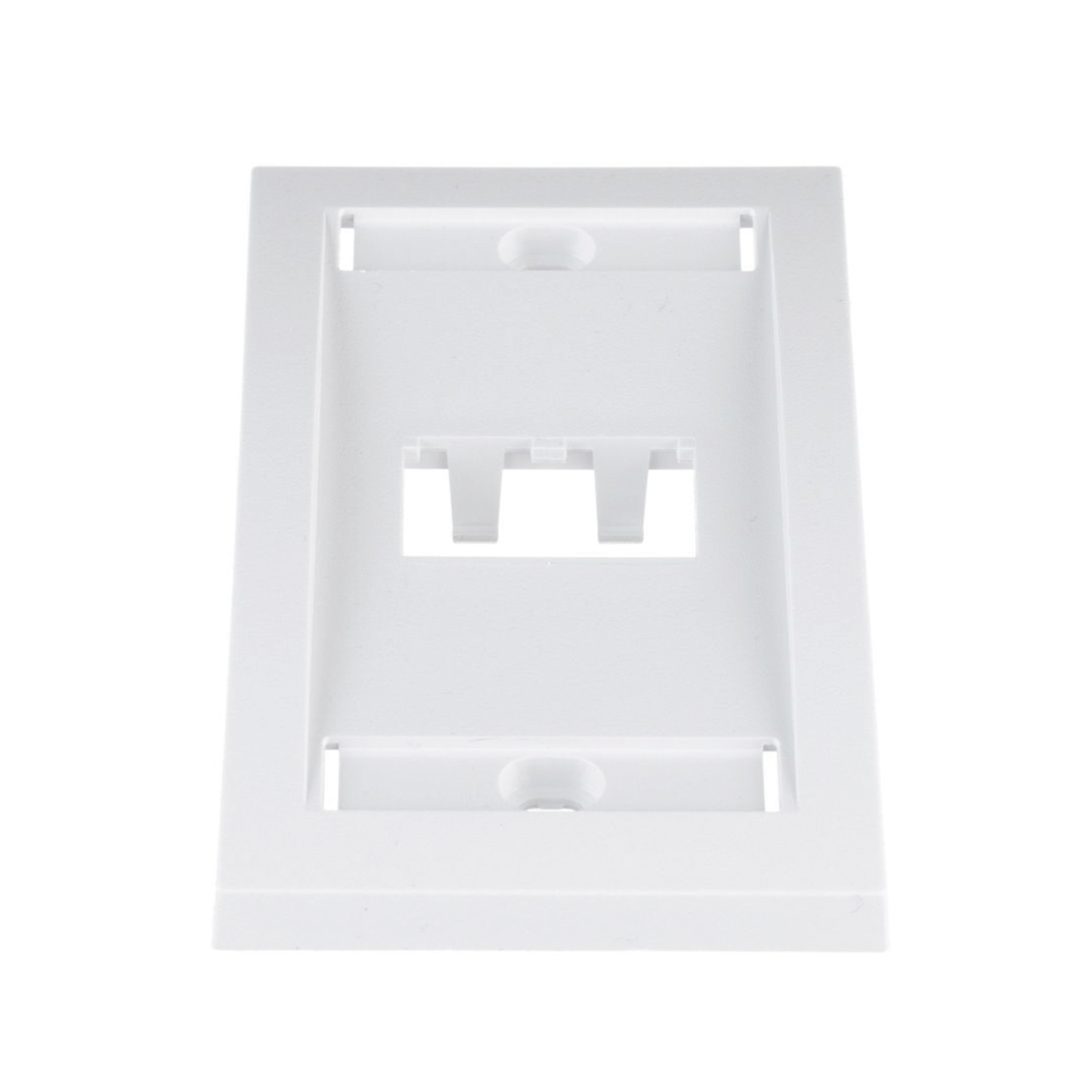CFPE2WHY - Placa de Pared Vertical Ejecutiva, Salida Para 2 Puertos Mini-Com, Con Espacios Para Etiquetas, Color Blanco