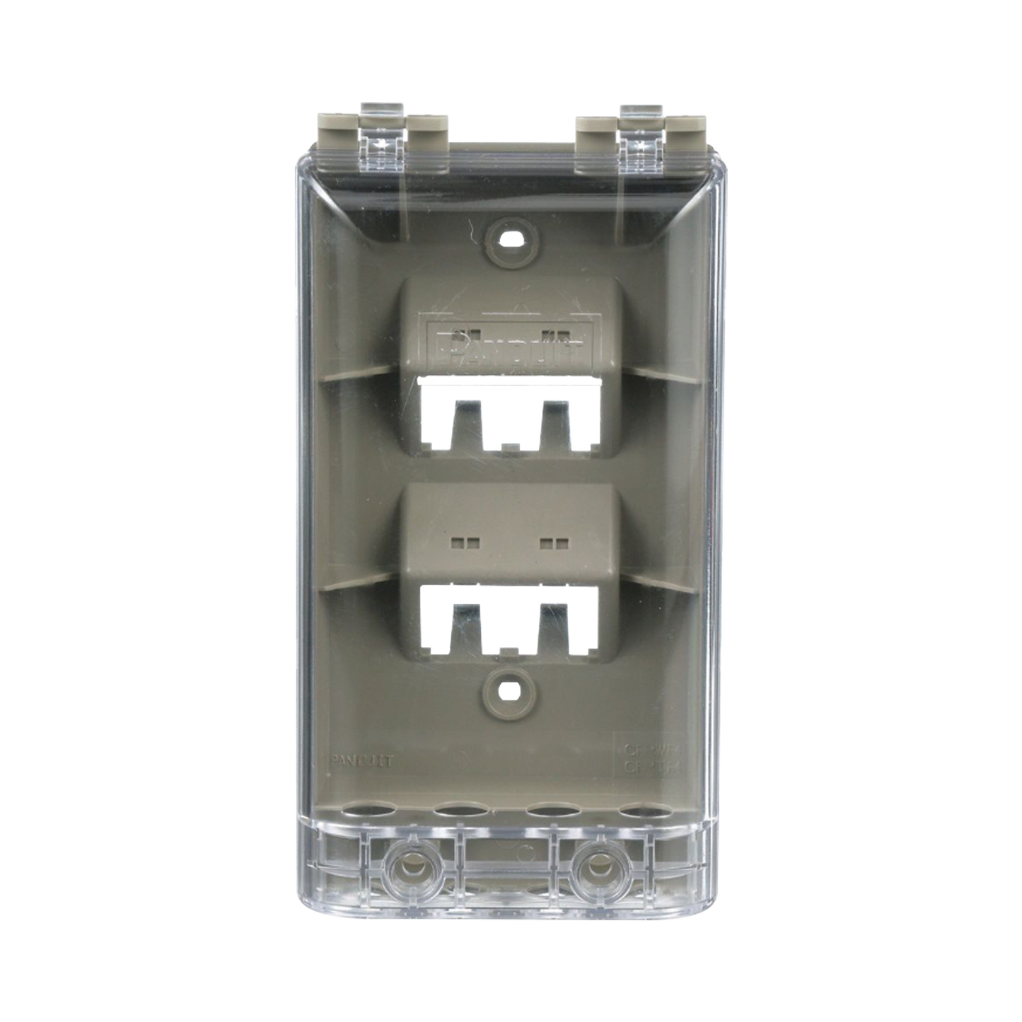 CFPWR4CIG - Placa de Pared Vertical, Resistente al Agua con Protecci�n IP56, Acepta 4 M�dulos Mini-Com, Color Gris