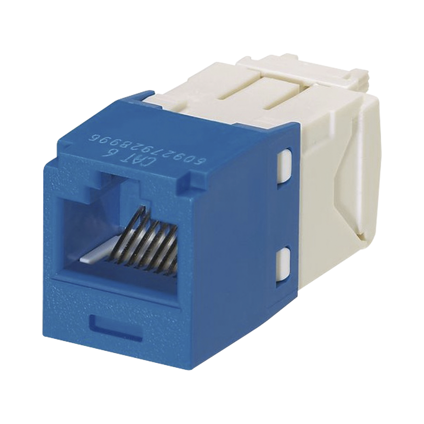 CJ688TGBU Conector Jack RJ45 Estilo TG, Mini-Com, Categoría 6, de 8 posiciones y 8 cables, Color Azul