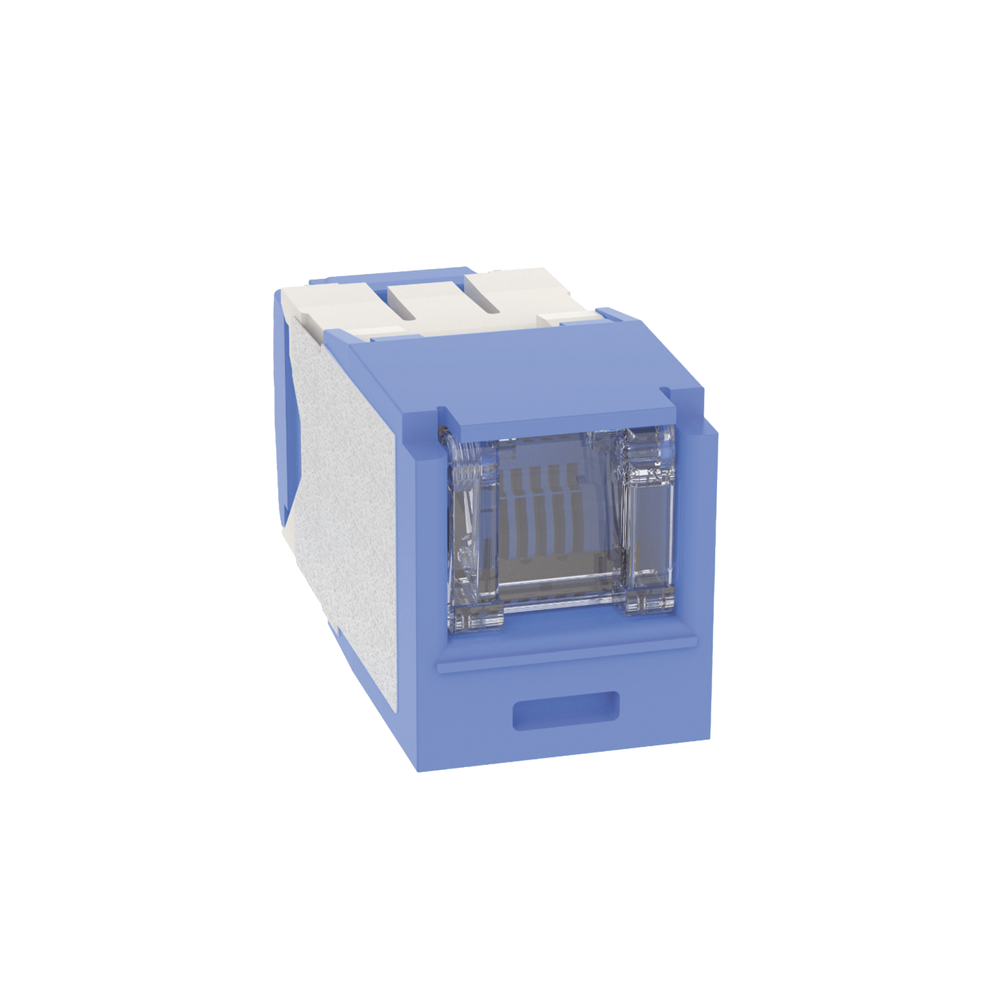 CJH6X88TGBU - Conector Jack RJ45 Estilo TG con Ventana, Mini-Com, Categor�a 6A, de 8 Posiciones y 8 Cables, Color Azul