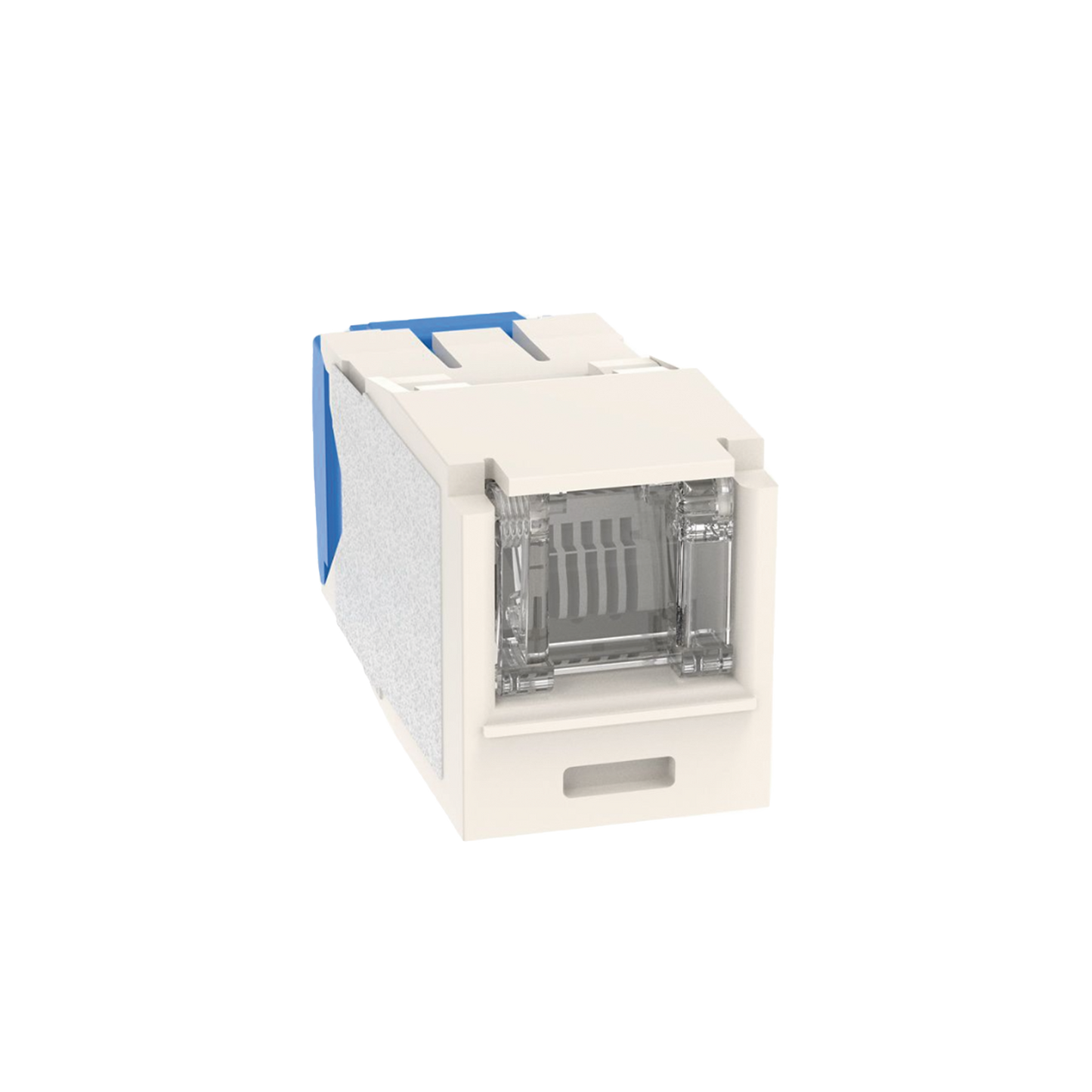 CJH6X88TGWH - Conector Jack RJ45 Estilo TG con Ventana, Mini-Com, Categor�a 6A, de 8 Posiciones y 8 Cables, Color Blanco