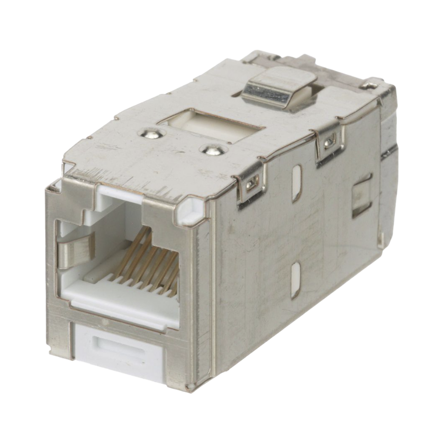 CJS6X88TGWHY - Conector Jack RJ45 Blindado, Estilo TG, Mini-Com, Categor�a 6A, de 8 Posiciones y 8 Cables, Color Blanco