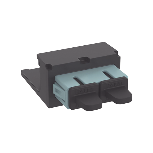 CMDAQSCZBL Módulo Acoplador SC Duplex, para Fibra Óptica Multimodo OM3/OM4, Tipo Mini-Com, Color Aqua