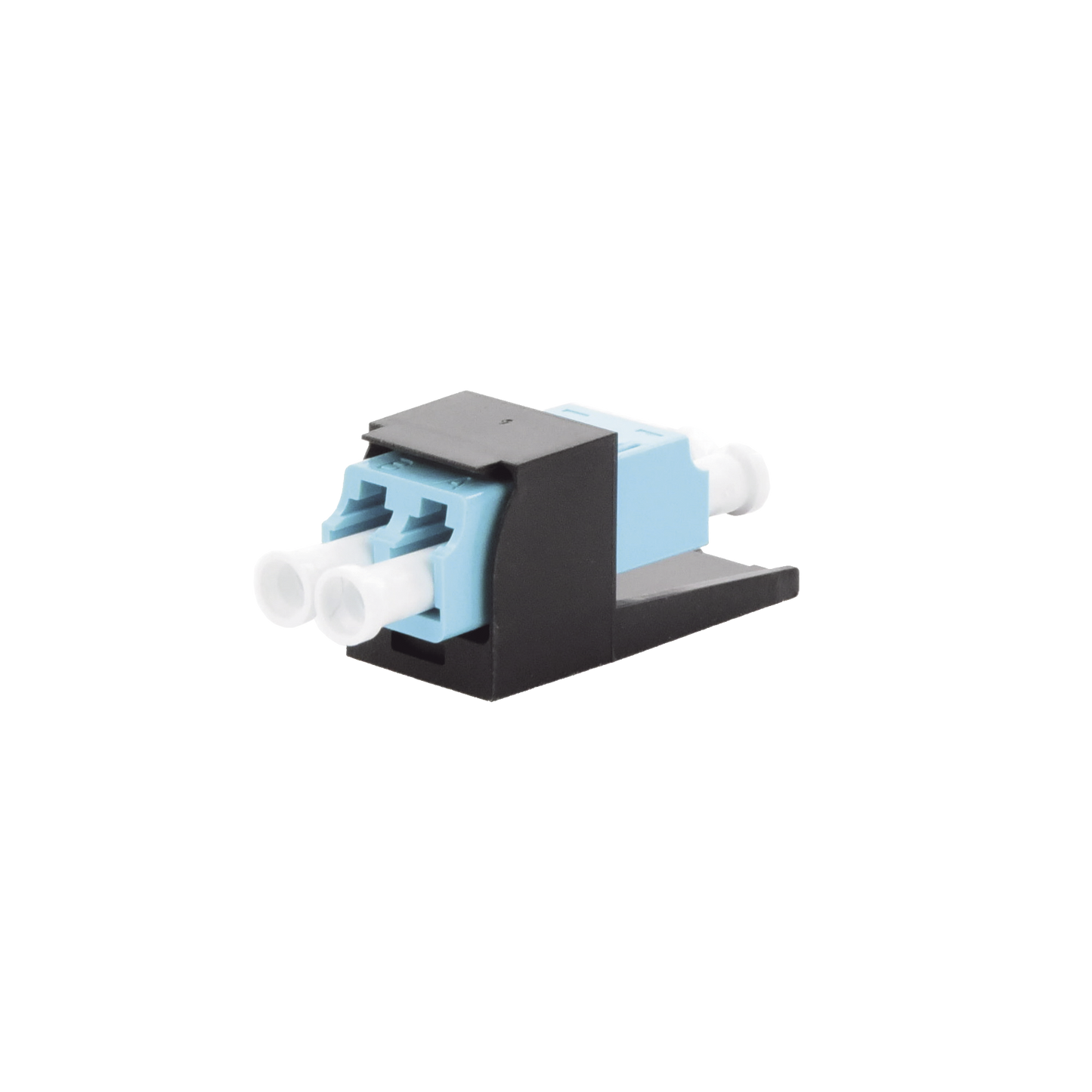 CMDSAQLCZBL Módulo Acoplador LC Duplex, para Fibra Óptica Multimodo OM3/OM4, Tipo Mini-Com, Color Aqua