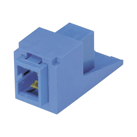 CMSBUSCZBU Módulo Acoplador SC Simplex, para Fibra Óptica Monomodo OS1/OS2, Tipo Mini-Com, Color Azul