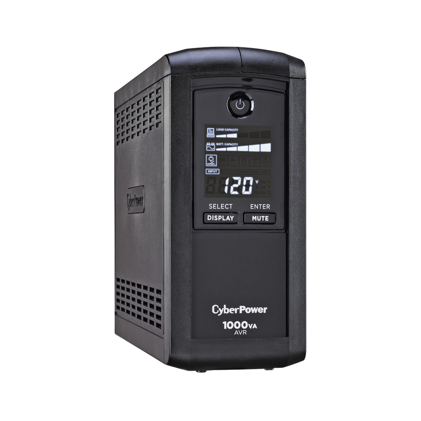 CP1000AVRLCDA - UPS de 1000 VA/600 W, Topología Línea Interactiva, Entrada 120 Vca NEMA 5-15P, Tipo Mini Torre, Con 9 Tomas NEMA 5-15R