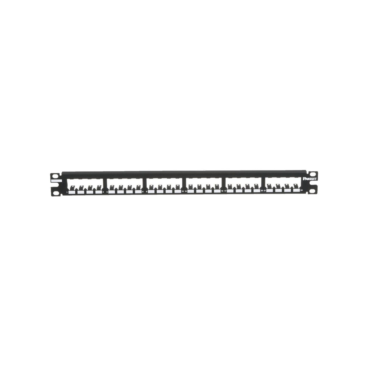 CP24BLY - Panel de Parcheo Modular Mini-Com (Sin Conectores), Plano, Totalmente Blindado, de 24 Puertos, 1UR