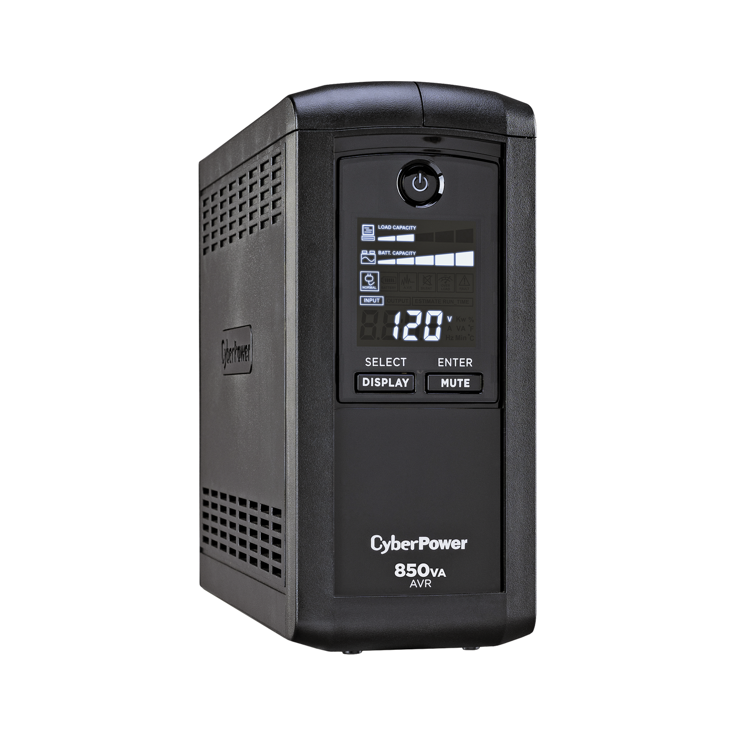 CP850AVRLCD UPS de 850 VA/510 W, Topología Línea Interactiva, Entrada 120 Vca NEMA 5-15P, Tipo Mini Torre, Con 9 Tomas NEMA 5-15R