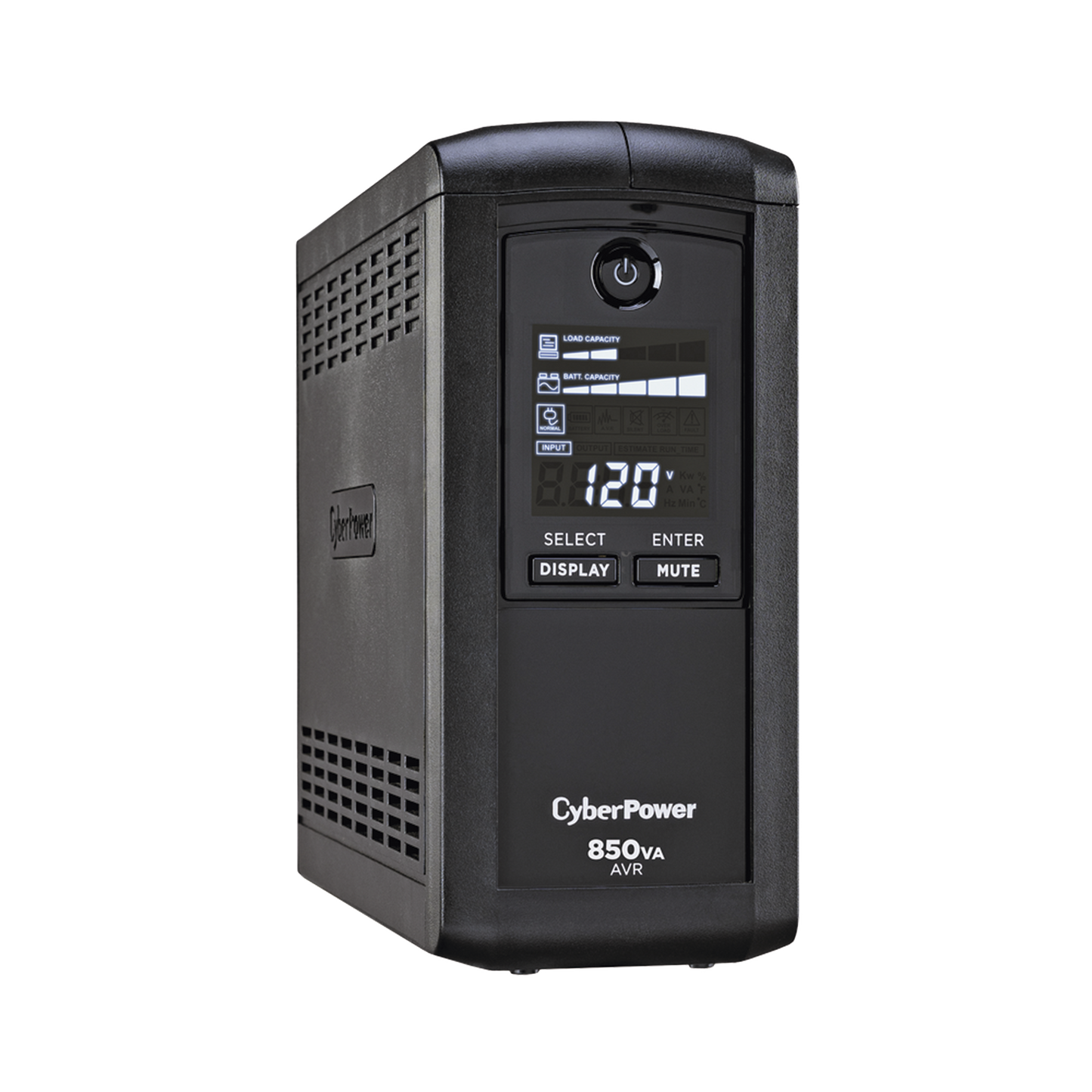 CP850AVRLCDA - UPS de 850 VA/510 W, Topología Línea Interactiva, Entrada 120 Vca NEMA 5-15P, Tipo Mini Torre, Con 9 Tomas NEMA 5-15R