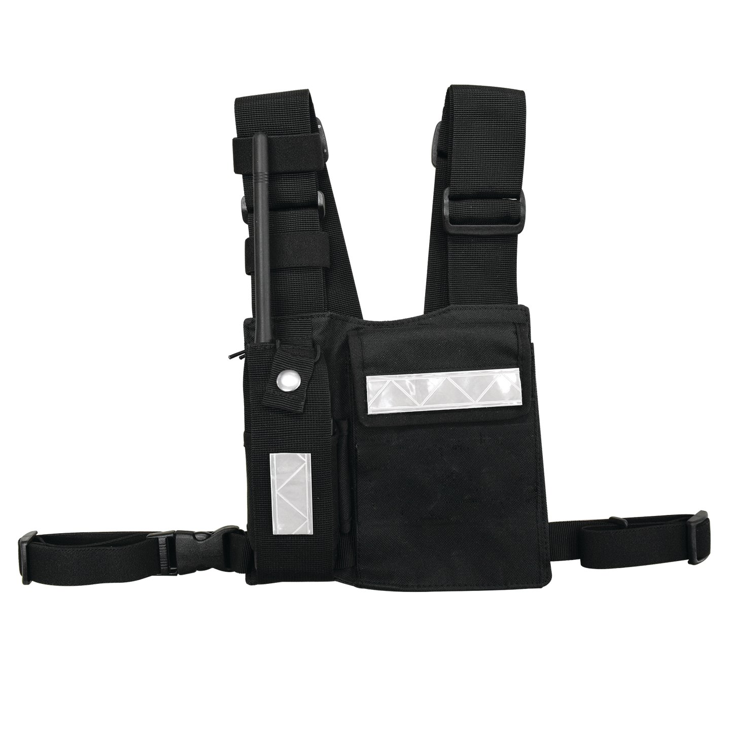 CPP-SLG - Pechera Universal Sin Logo con Soporte para Radio y Bolígrafo más Bolsa con Cinta Adherente para su Seguridad.