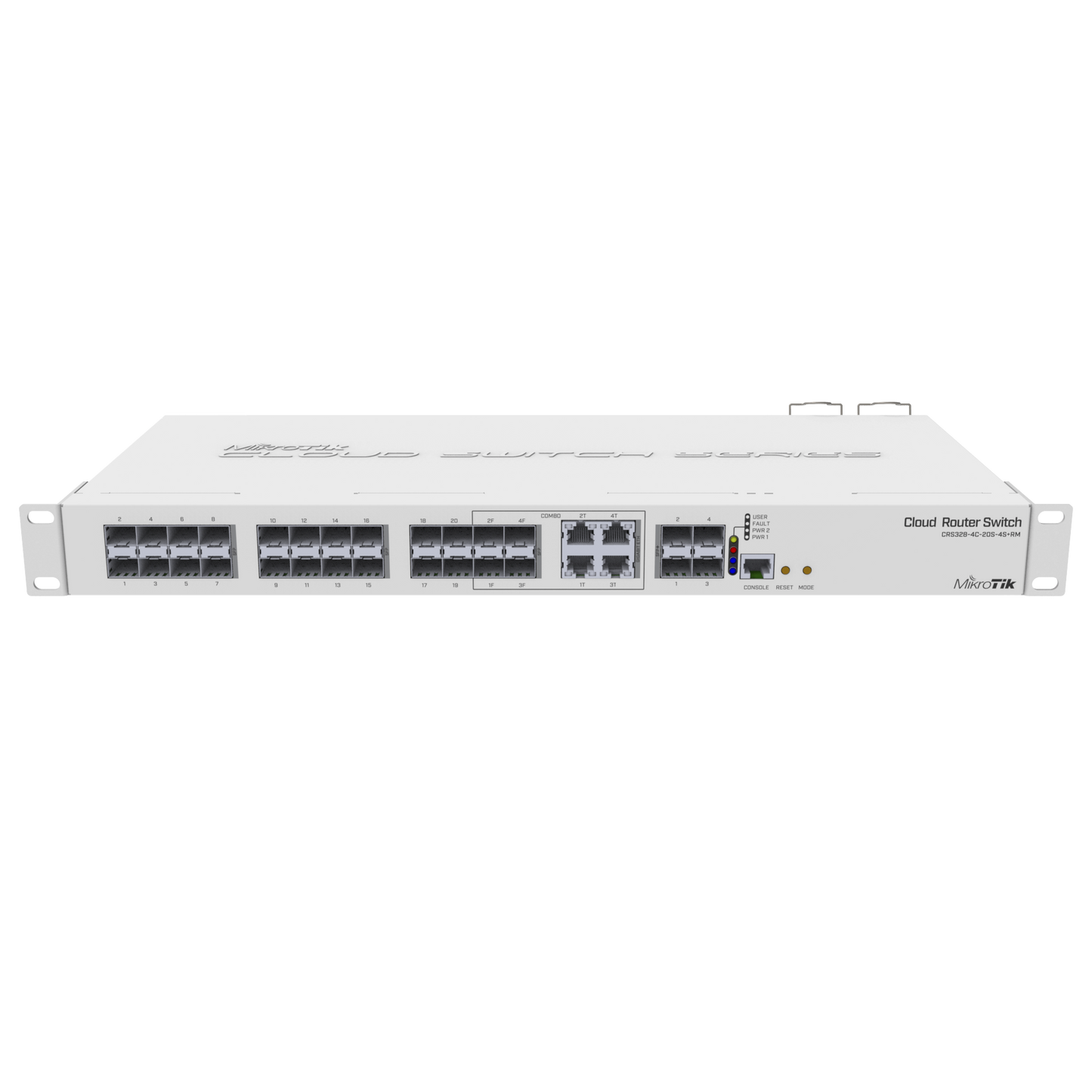 CRS328-4C-20S-4S+RM (CRS328-4C-20S-4S+RM) Cloud Router Switch Administrable L3, 4 puertos combo TP/SFP, 20 Puertos SFP, 4 Puertos SFP+