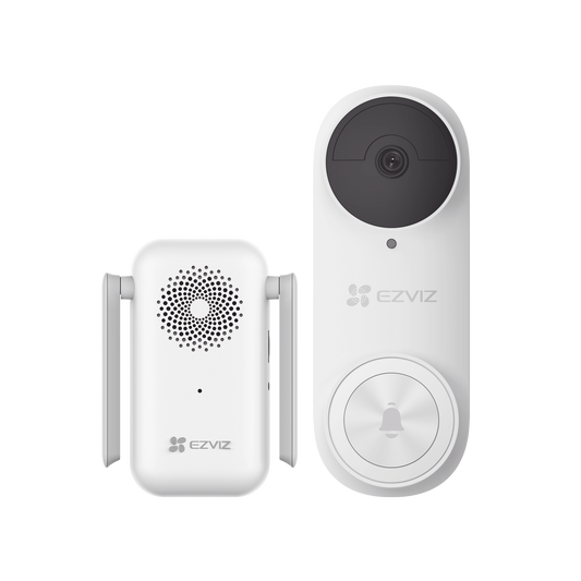 CS-DB2KIT Timbre con Cámara Wi-Fi (Doorbell) de Batería Recargable  / Libre de Cables / Uso Exterior Con Protección (IP65) / Cámara 3 Megapíxel / Llamada a la App / Incluye Timbre Para Interior Con Timbres Seleccionables / Ranura