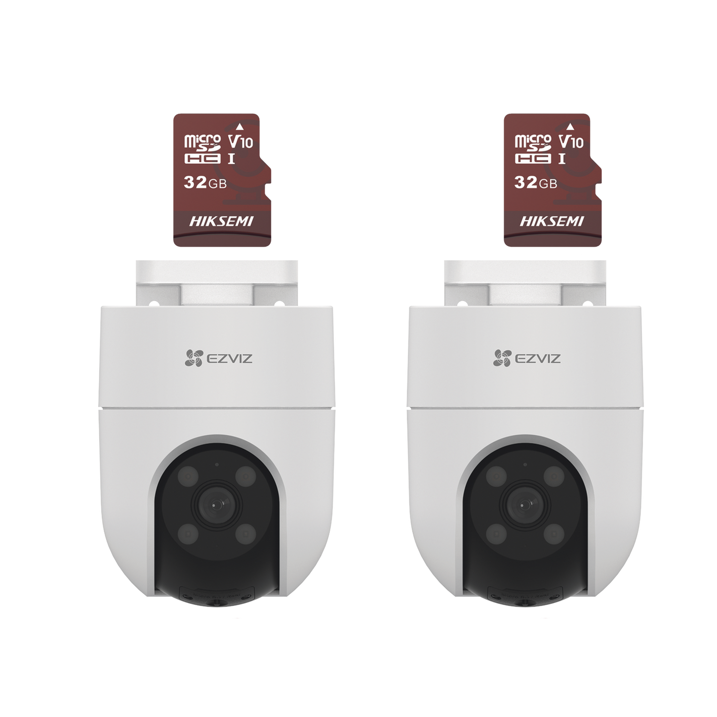 CS-H8C/KM2 Kit de Camaras WiFi, Incluye 2 Piezas CS-H8C y 2 Piezas HS-TF-E1/32G / Audio de Dos Vías / Detección de Movimiento / Luz Estroboscópica / Sirena / Uso en Exterior con Protección