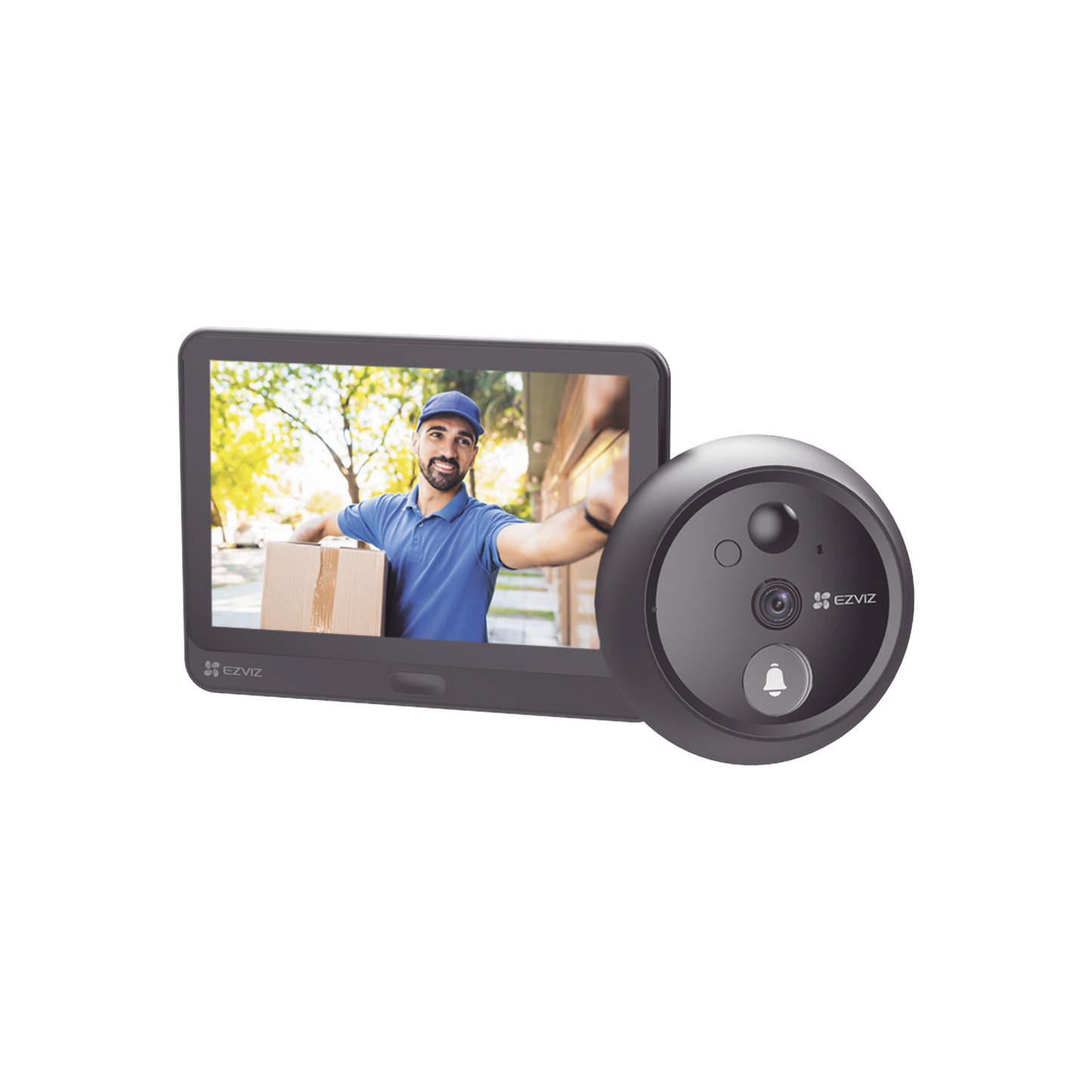 CS-HP4 Videoportero Con Mirilla y Pantalla Wi-Fi de Batería Recargable / Para Instalarse en Puerta / Cámara 1080P / Audio de Dos Vías / Uso en Interior