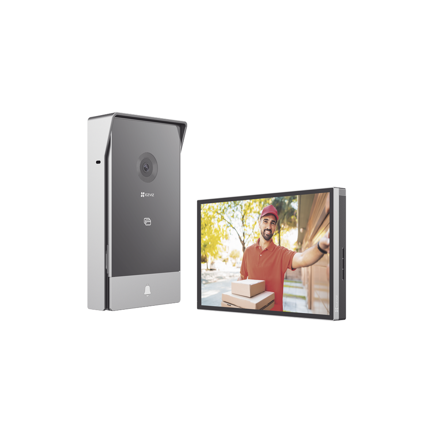 CS-HP7 Videoportero IP Conexión a 2 Hilos / Con Monitor Wi-Fi para Interior / Frente de Calle IP65 Uso En Exterior Debe Tener Protección / Cámara 3 Megapíxel / Llamada a la App / Apertura remota / Soporta 2 Puertas / Ranura para Mic