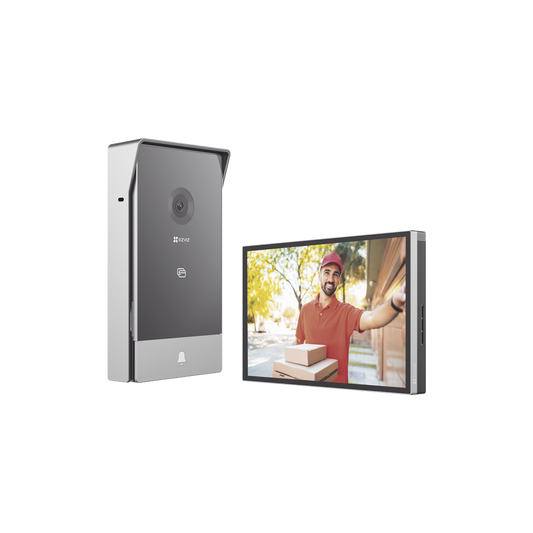 CS-HP7 Videoportero IP Conexión a 2 Hilos / Con Monitor Wi-Fi para Interior / Frente de Calle  IP65 Uso En Exterior Debe Tener Protección / Cámara 3 Megapíxel / Llamada a la App / Apertura remota  / Soporta 2 Puertas / Ranura para Mic