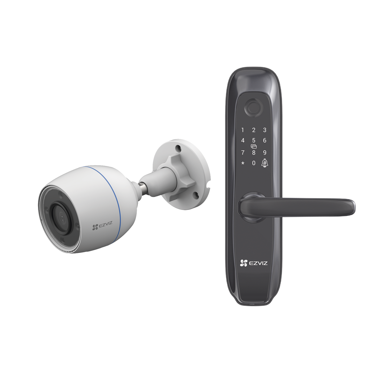 CS-L2S/CAM Kit de Cerradura Inteligente con Cámara IP Wi-Fi modelo CS-H3C / Apertura Remota desde la App / Códigos Temporales Para Visitantes / Lectura de Huella / Lectura de Tag / Contraseña / Botón para Timbrar / Alarma Anti-intrusion