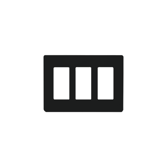 CW3BL Placa de pared 3 espacio, para atenuador (dimmer), switch ó control remoto PICO inalámbrico.