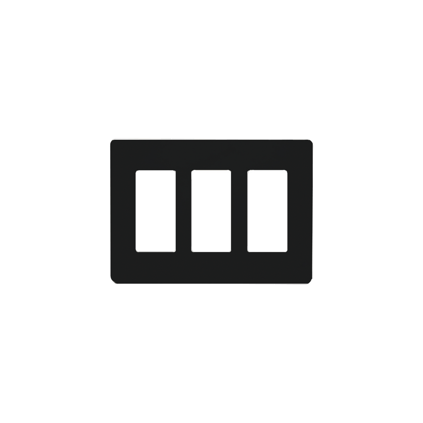 CW3BL - Tapa Color Blanco Negro para interruptor o dimmer Lutron, 3 gang, limpio y moderno