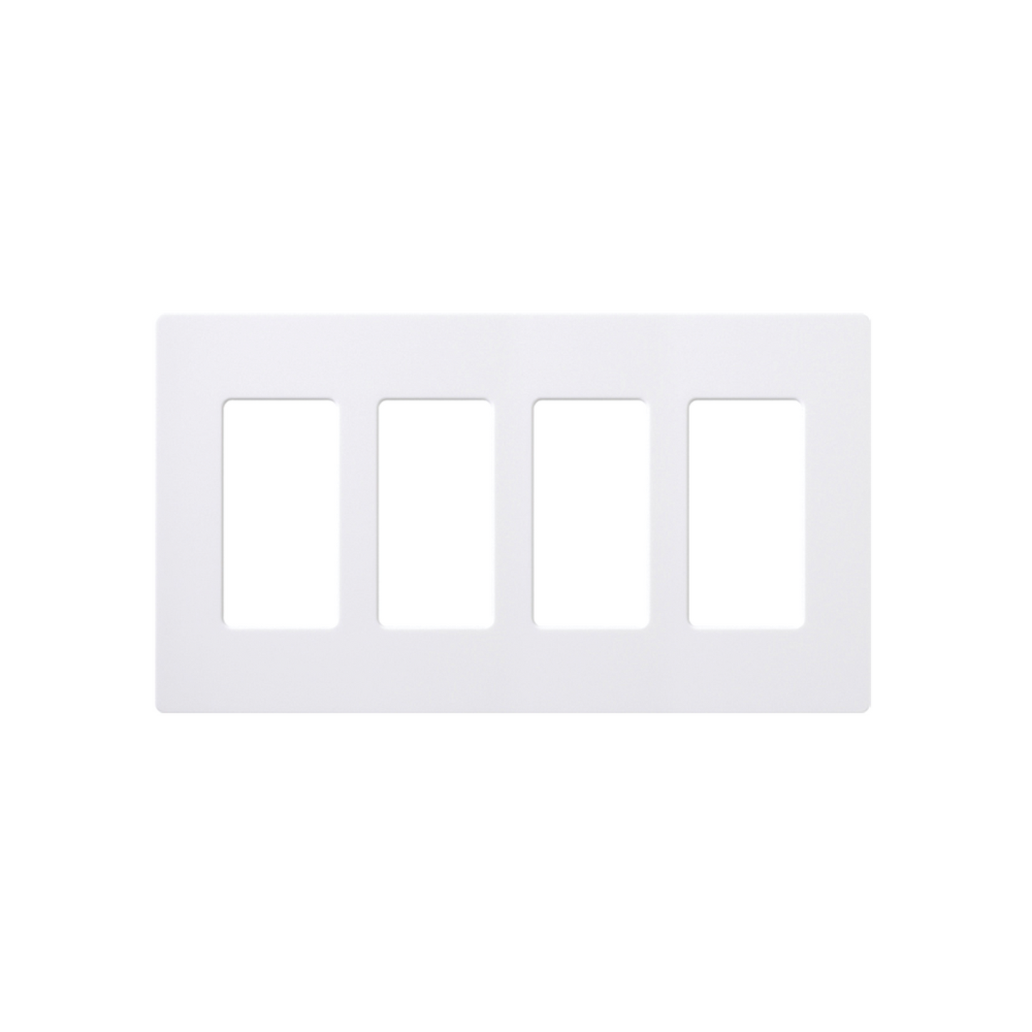CW4WH - Placa de pared 4 espacios, color blanco, para atenuador (dimmer), switch ó control remoto PICO inalámbrico
