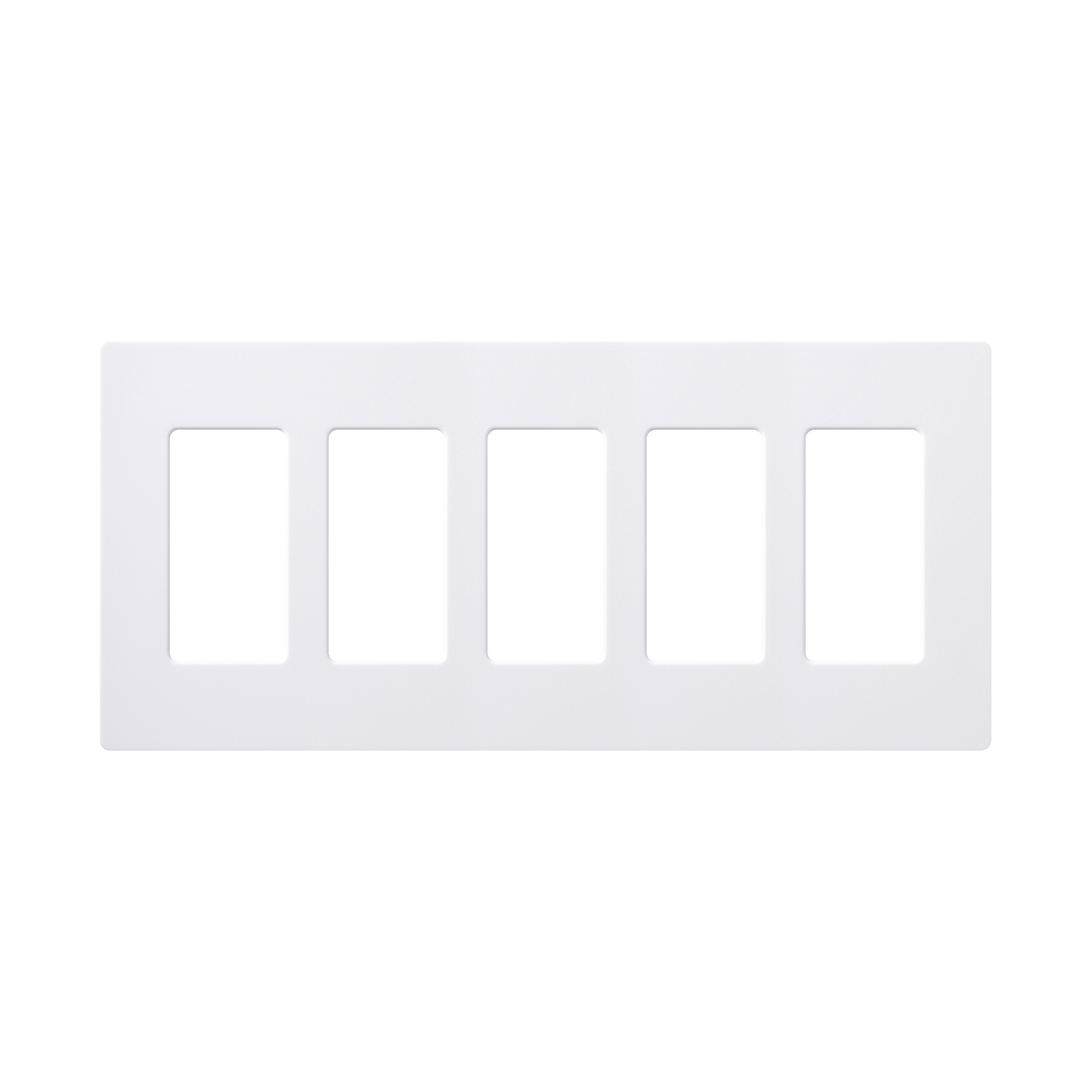 CW5WH Placa de pared 5 espacios, para atenuador (dimmer), switch ó control remoto PICO inalámbrico
