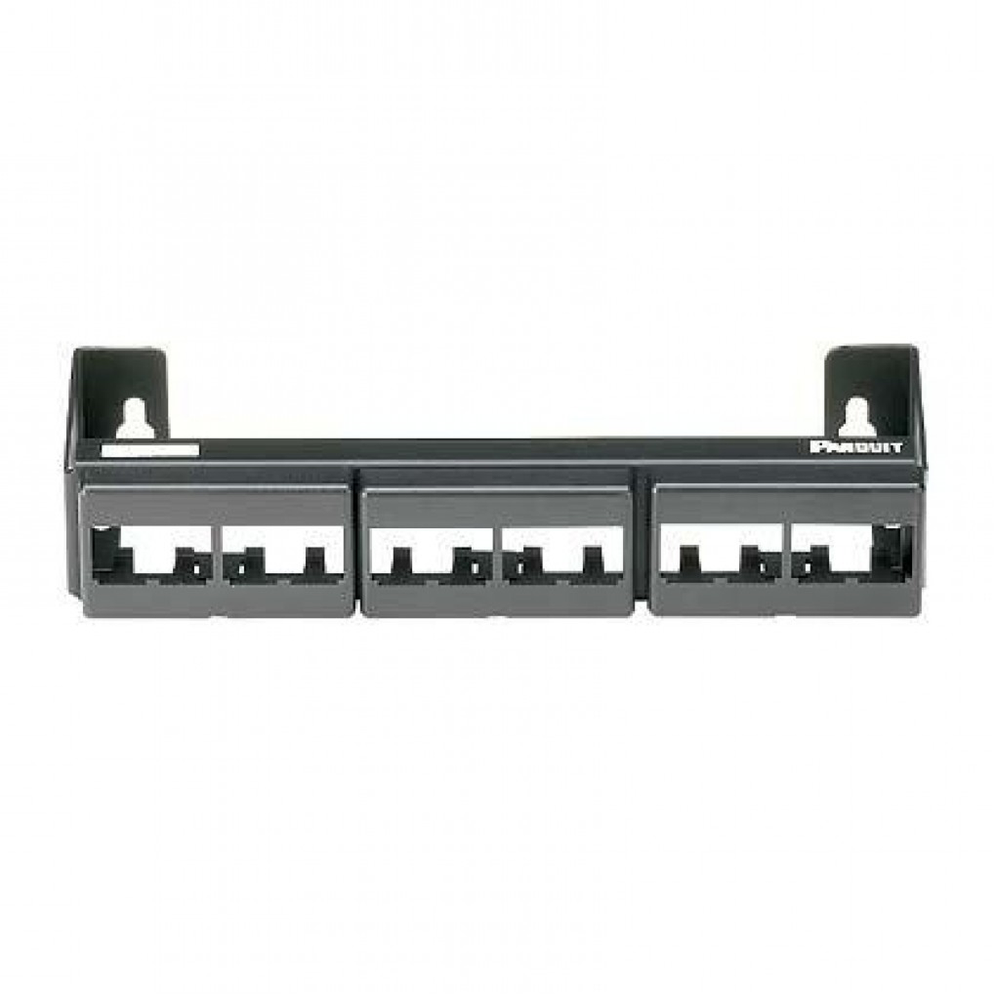 CWPP12WBL - Panel de Parcheo Modular (Sin Conectores), de 12 Puertos Mini-Com, Instalaci�n en Pared con Montaje Incluido, Color Negro