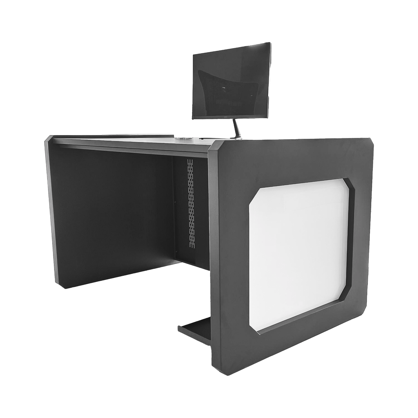 Escritorio Estación Mobiliaria Profesional de Monitoreo y Control / Videovigilancia / Acceso / Alarmas / Etc... / Metálica / Color Gris Oxford