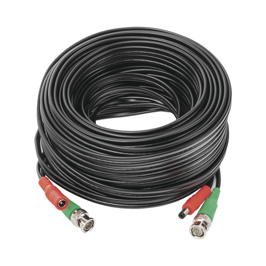 DIY-20M-HD Cable coaxial ( BNC RG59 ) + Alimentación / SIAMÉS / 20 Metros / 100 % COBRE / Para Cámaras 4K  / Uso interior y exterior