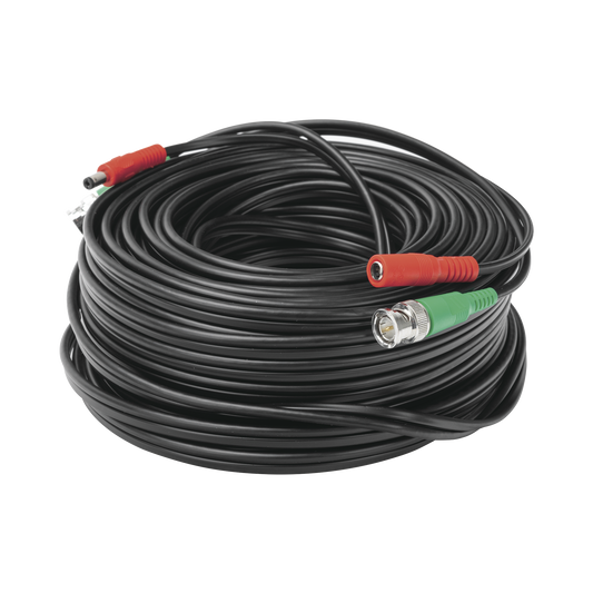 DIY-30M-HD Cable coaxial ( BNC RG59 ) + Alimentación / SIAMÉS / 30 Metros / 100 % COBRE / Para Cámaras 4K  / Uso interior y exterior
