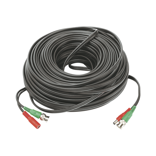 DIY-50M-HD Cable coaxial ( BNC RG59 ) + Alimentación / SIAMÉS / 50 Metros / 100 % COBRE / Para Cámaras 4K  / Uso interior y exterior