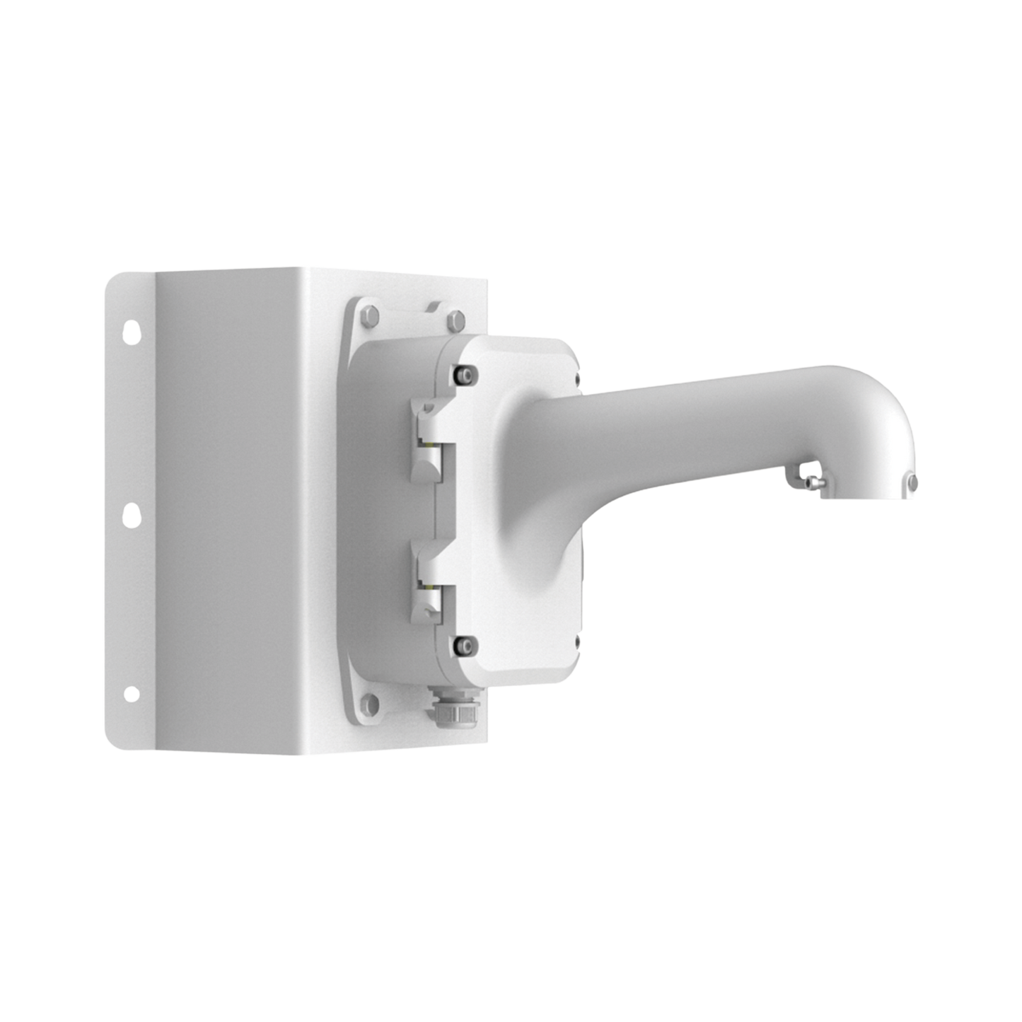 DS-1604ZJ-BOX-CORNER - Montaje de Esquina con Caja de Conexión para Domos PTZ epcom y HIKVISION / Fabricado con Aleación de Aluminio y Acero
