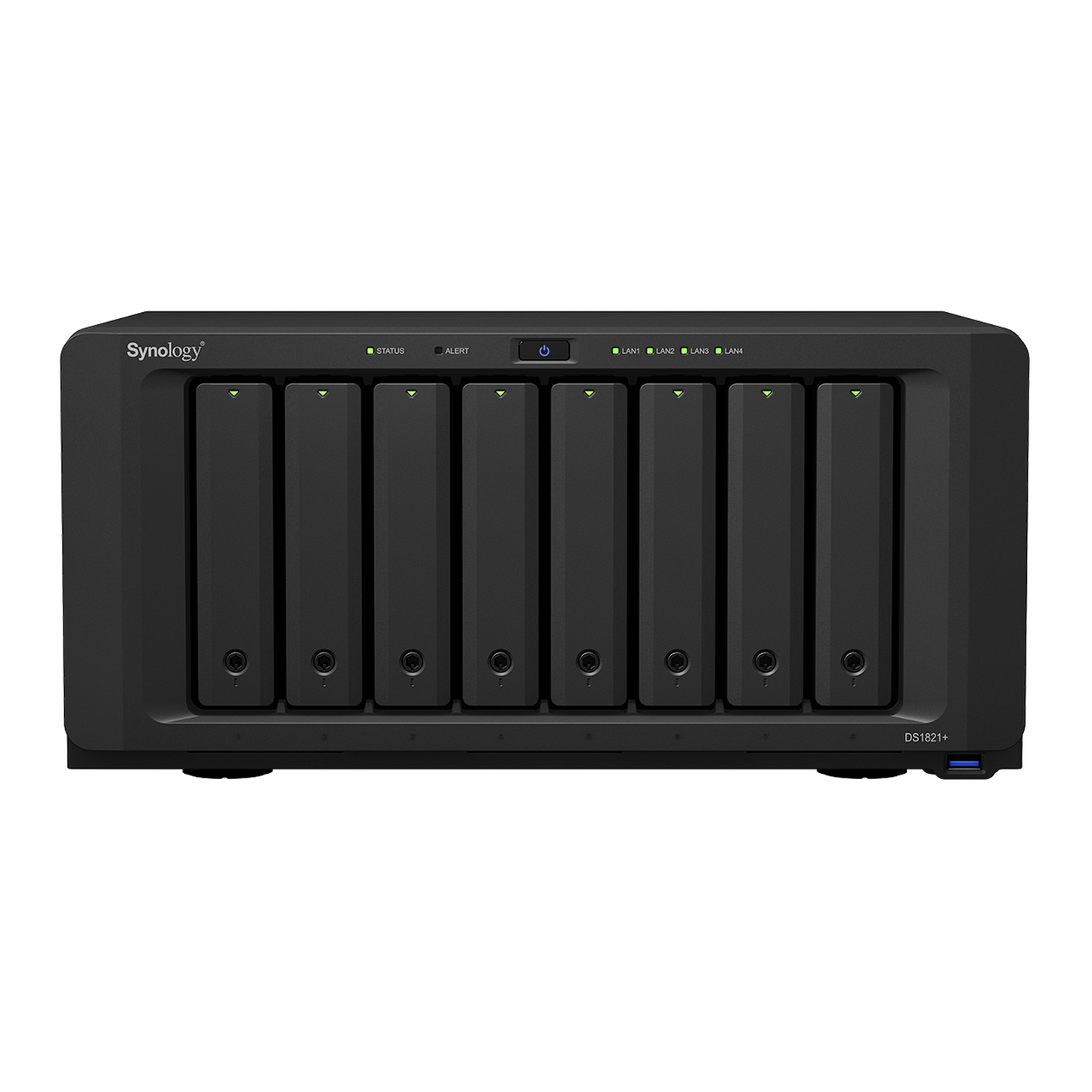 DS1821PLUS Servidor NAS de 8 Bahías (Expandible a 18 Bahías) / Hasta 324 TB / 4 GB RAM / Servicio Nube Gratis (P2P) / Administración Remota y Respaldo Programado