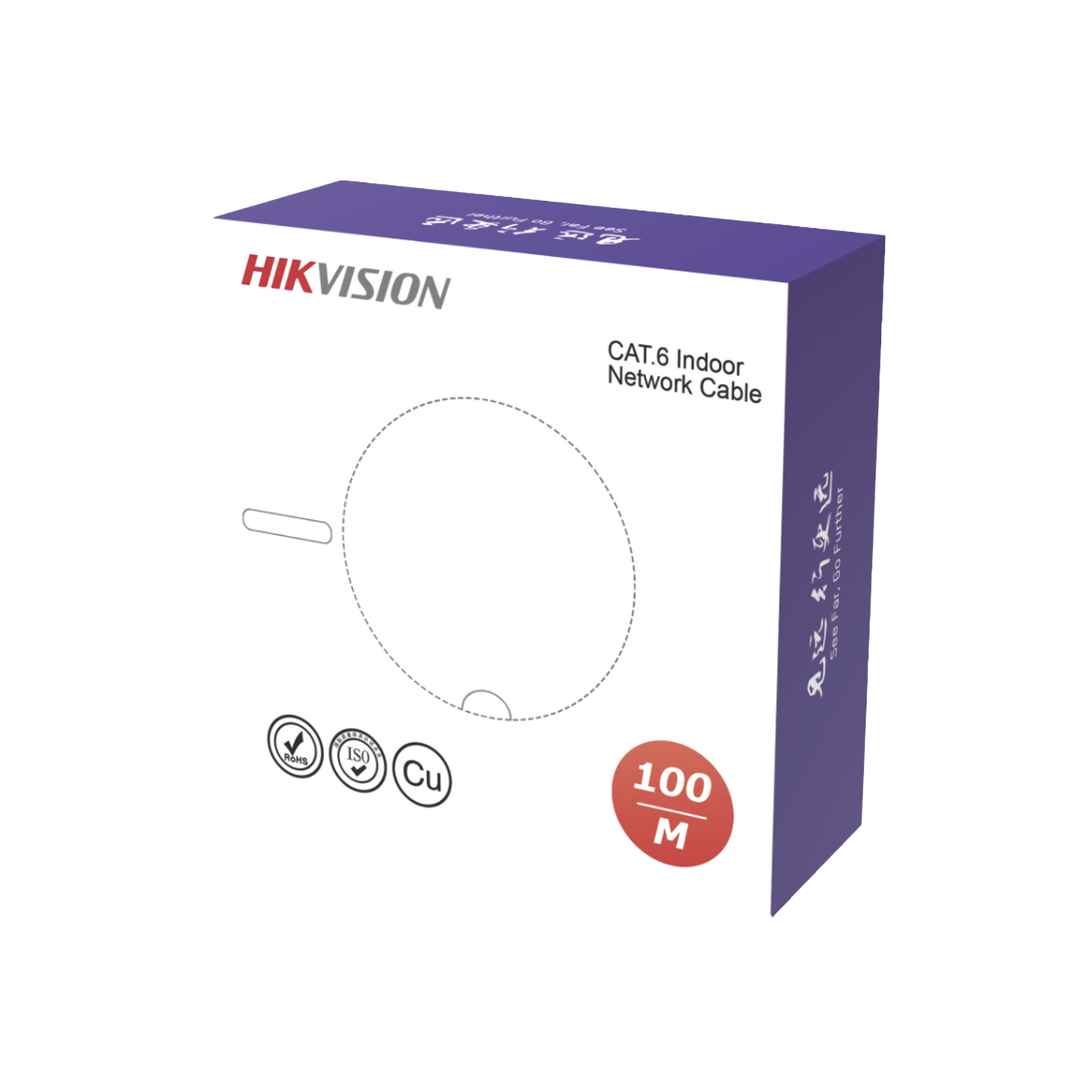 DS-1LN6USC0-100 Bobina de Cable UTP 100 Mts / Cat 6 (23 AWG) / Color Blanco / PVC (CM) / Uso en Interior / 100% Cobre / Aplicaciones de CCTV y Redes de Datos