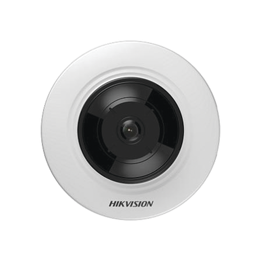 DS-2CD2955G0-ISU Mini Fisheye IP 5 Megapixel / Panorámica 180° - 360° / Microfono Integrado / 8 mts IR / Uso en Interior / PoE / Múltiples Vistas por iVMS-4200 / Alarmas I/O / Micro SD