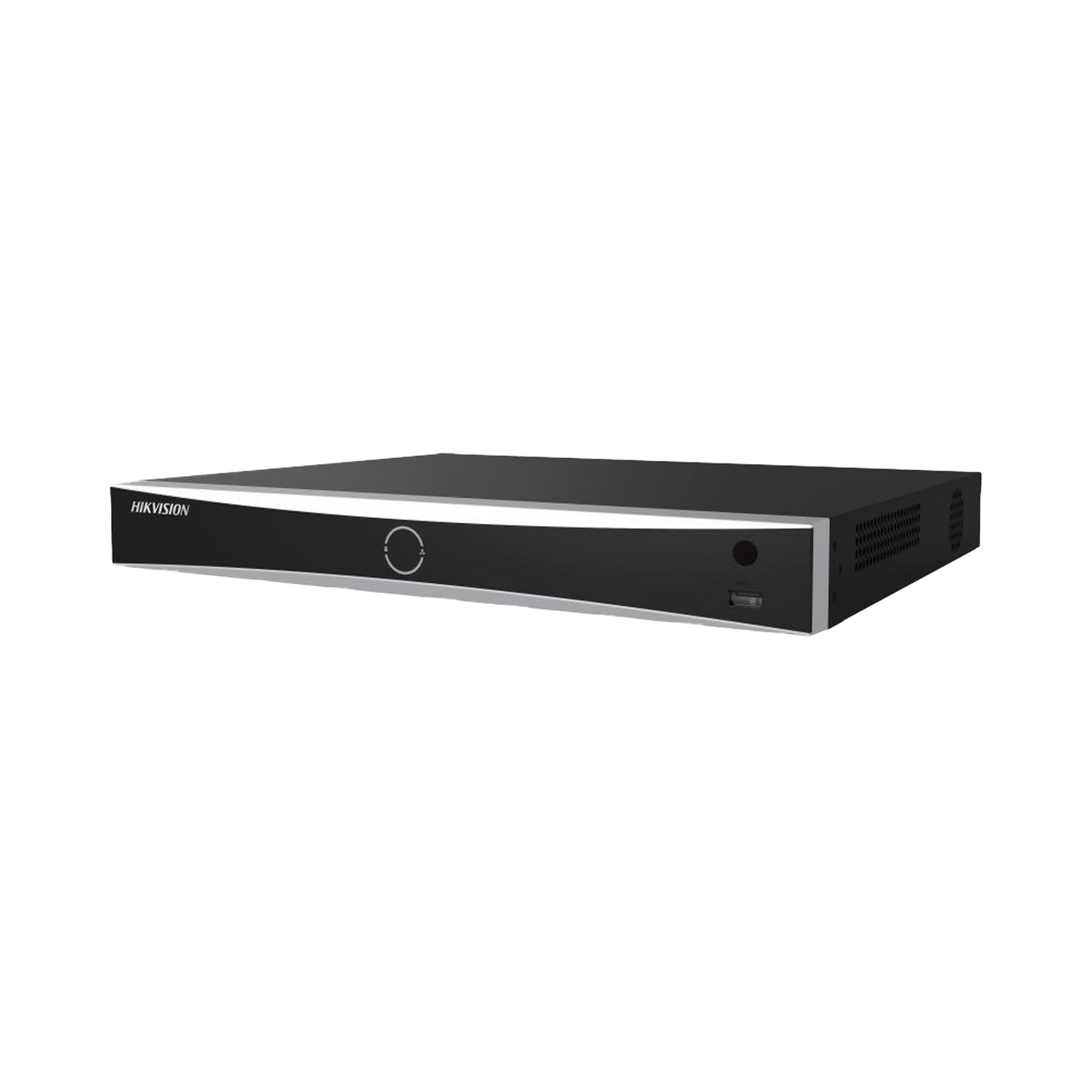 NVR 12 Megapixel (4K) / 16 Canales IP / 16 Puertos PoE+ / Reconocimiento Facial / AcuSense (Evita Falsas Alarmas) / 2 Bahías de Disco Duro / Switch PoE 300 mts / HDMI en 4K / Alarmas I/O / 300 Metros PoE Modo Extendido