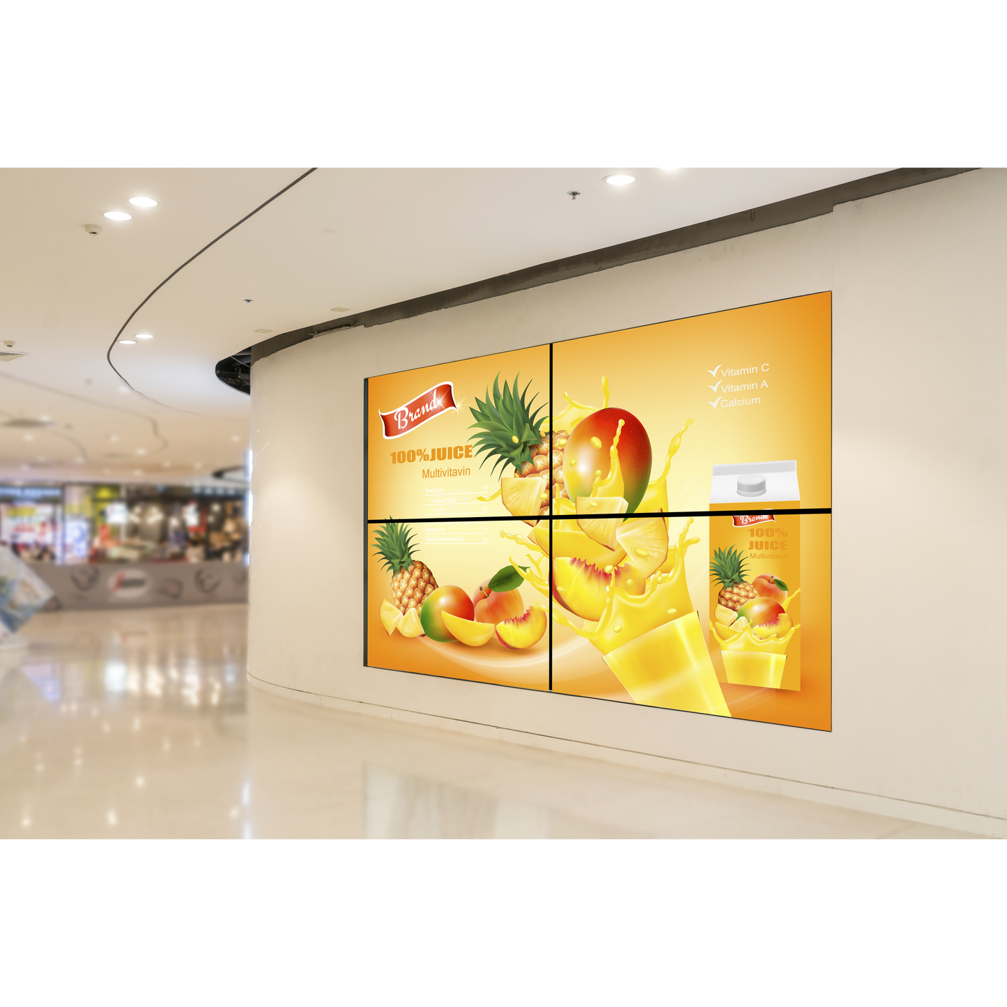 Kit Videowall Comercial 2X2 / Incluye 4 Pantallas 55 / Controlador de 2 Entradas HDMI / Base de Pared