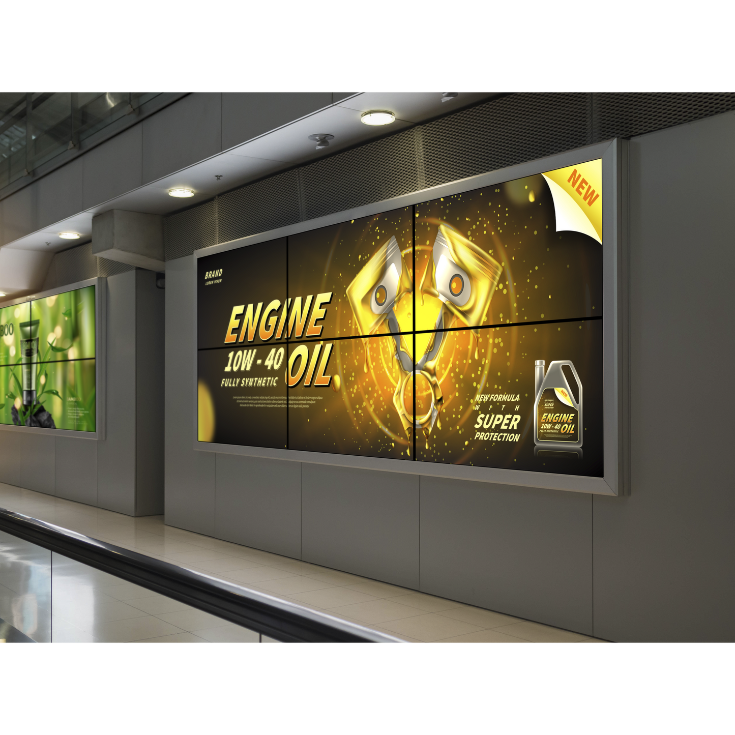 Kit Videowall Comercial 3X2 / Incluye 6 Pantallas 55 / 2 Controladores de 2 Entradas HDMI / Base de Pared