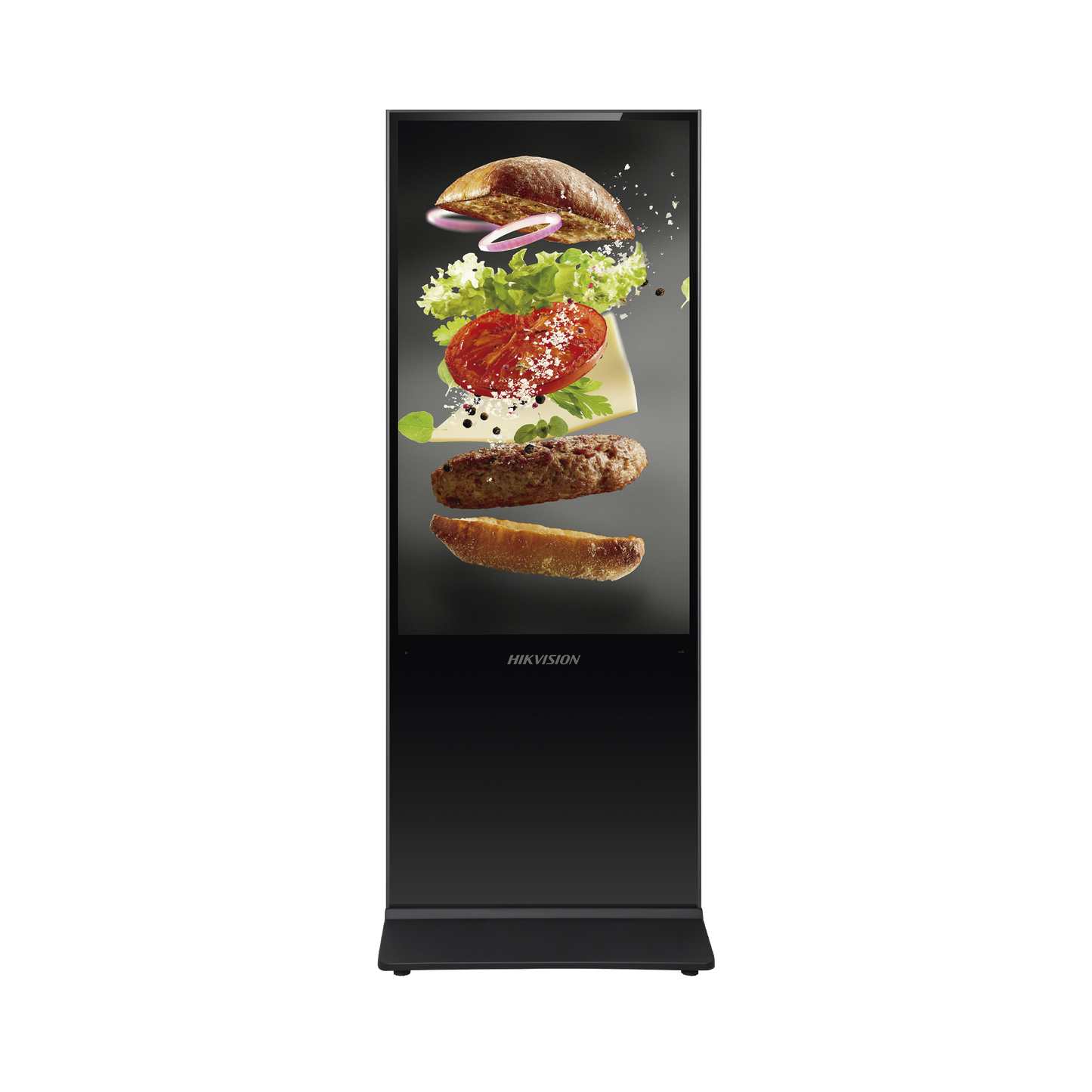 Pantalla LED de 43 con Resolución 4K para Publicidad Digital con Apariencia Metálica / Base para Piso / Altavoz Integrada / WiFi / 1 Puerto LAN / Android 8.1 / Uso 24/7