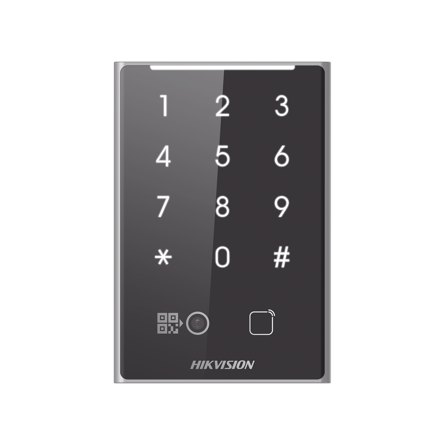 DS-K1109EKB-QR Lector de Tarjetas PROX EM y de Códigos QR / Teclado para Contraseña / Compatible con Controladores DSK2600 Series Hikvision / Comunicación RS485 y WIEGAND