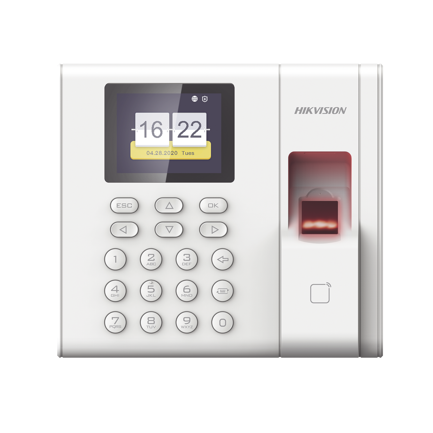 DS-K1A8503EF-B Checador de Huella con Batería de Respaldo / Reportes por USB / 1,000 Usuarios / 1000 Huellas / 100,000 Registros / Lector de Tarjetas EM / Uso con iVMS-4200.
