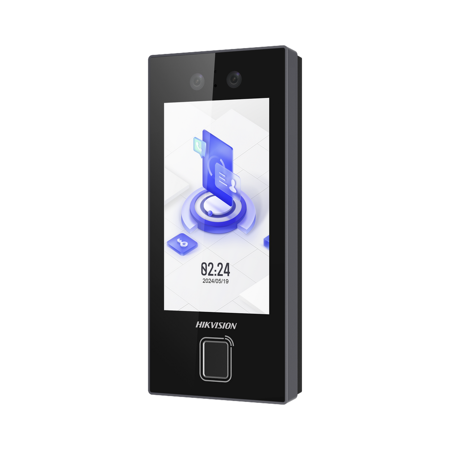 DS-K1T344EBFWX-E1 - Terminal Facial Min Moe con LECTOR DE HUELLAS y Tarjetas PROX EM / 3000 Rostros / 3000 Huellas / Pantalla 4.5" / Administrable en la Nube con HikConnect Teams / Exterior IP65 / PoE / WiFi / HIK-IA / SIP Estandar