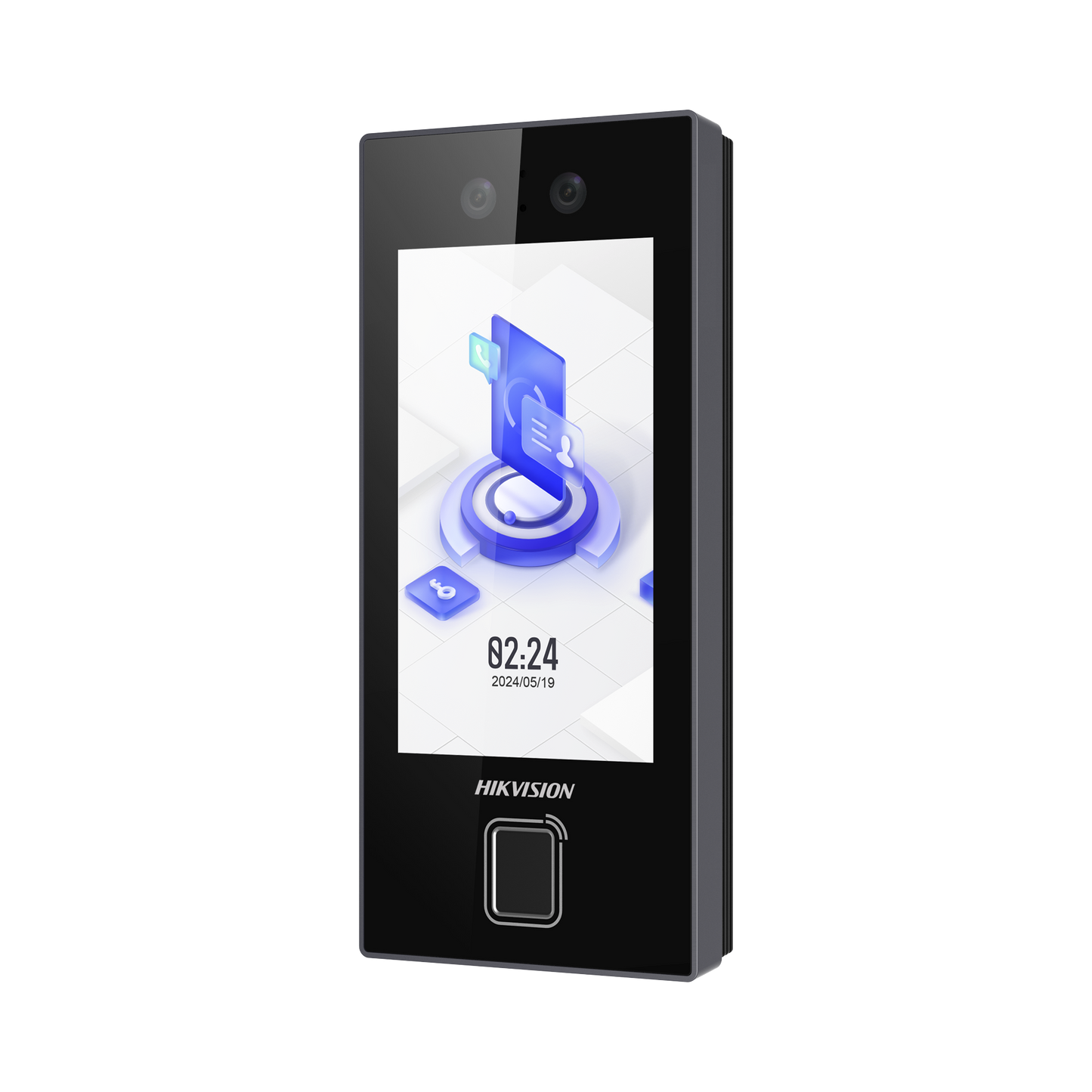 DS-K1T344MBFWX-E1 - Terminal Facial Min Moe con LECTOR DE HUELLAS y Tarjetas MIFARE / 3000 Rostros / 3000 Huellas / Pantalla 4.5" / Administrable en la Nube con Hik-Connect Teams / Exterior IP65 / PoE / WiFi / HIK-IA / SIP Estandar