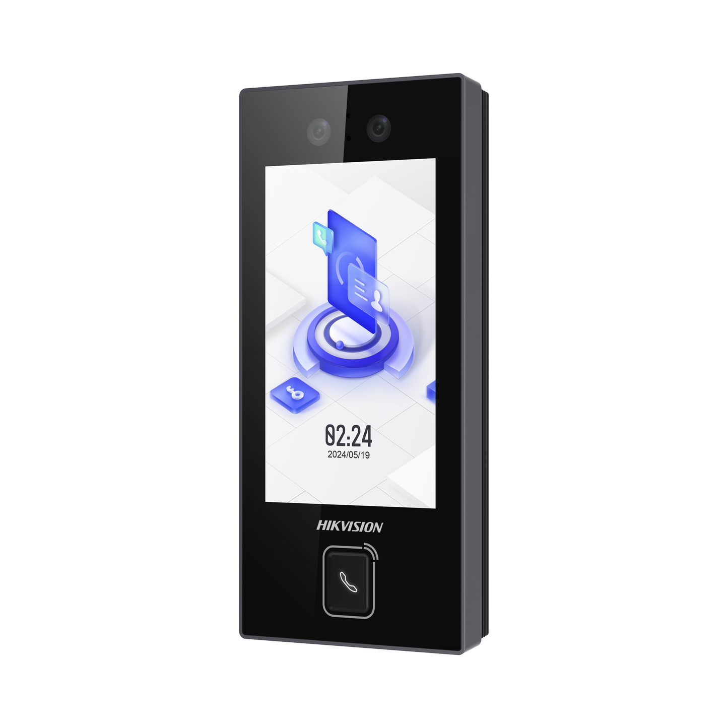 DS-K1T344MBWX-E1 - Terminal Facial Min Moe con BOTON DE LLAMADA FÍSICO / 3000 Rostros / Pantalla 4.5" / Administrable en la Nube con Hik-Connect Teams / Exterior IP65 / PoE / WiFi / HIK-IA / SIP Estandar