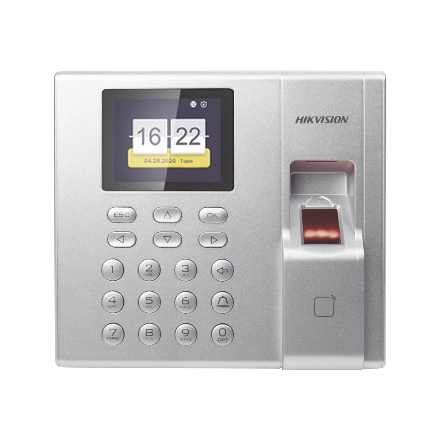 DS-K1T8003EF - Terminal de Control de Acceso y Asistencia compatible con APP Hik-Connect (P2P) / Lectura de Huella y de Tarjetas EM / Soporta hasta 1000 Huellas / Relevador para Chapa / Software iVMS4200