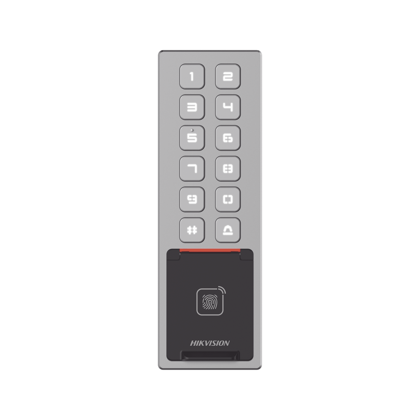 DS-K1T805MBFWX Teclado Exterior WiFi Antivandálico IP65 & IK08 / Administrable en la Nube / Alta y Baja de Passwords Remotamente con Horarios / Acceso por PIN, Tarjeta MIFARE, Huella y Tarjeta Virtual Bluetooth