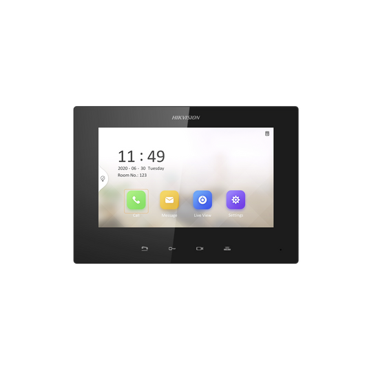 DS-KH6320-LE1(B) Monitor IP Lite TOUCH 7 para Videoportero IP / Vídeo en Vivo / PoE Estándar / Apertura Remota / Llamada Entre Monitores / Audio de dos vías